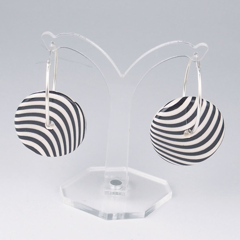 View Swerve big hoop Op Art earrings